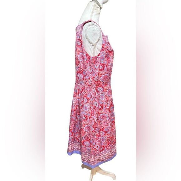 Talbots NWT Medallion Fit & Flare Square Neck Spring Summer Dress - Picture 3 of 5